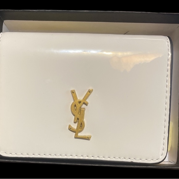 YSL White Mini wallet on gold chain - Picture 1 of 4